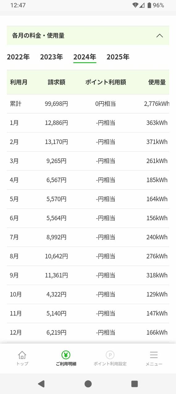 2024年度・著者の電気代