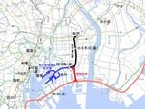 1960年代には京葉線や南砂町線が計画されるが月島線は最終的に中止された（国土地理院地図を筆者加工）