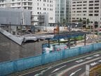工事中の宇都宮駅東口停留場付近