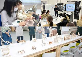 電子工学（左上）、先端設計生産工学実習Ⅰ（右上）、造形基礎演習Ⅰ（下）