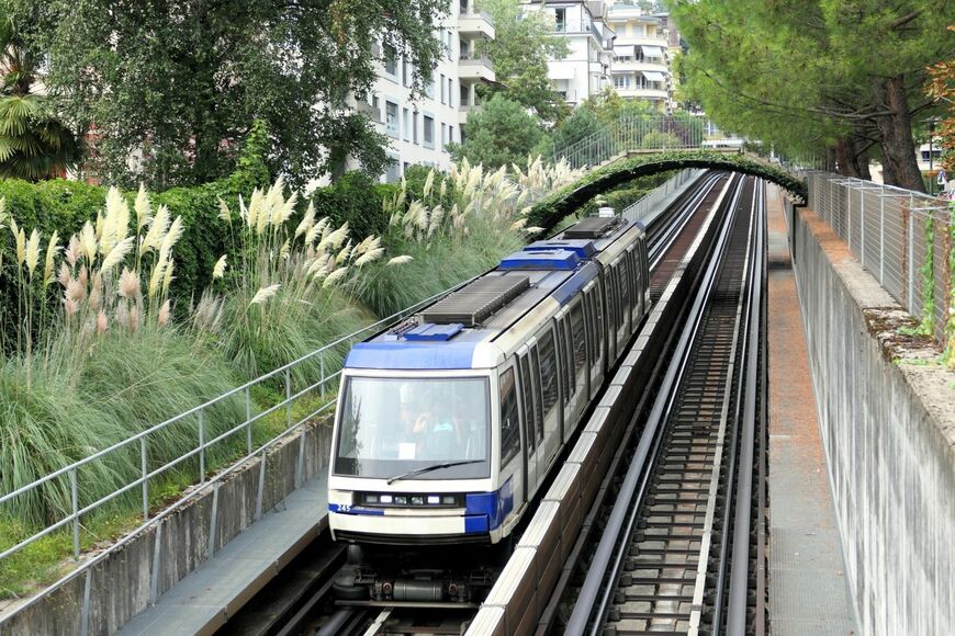 スイス唯一のメトロはローザンヌにあり、無人運転（筆者撮影）