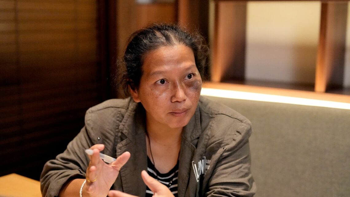 「海の奴隷労働」の実態を語る、タイの人権活動家パティマ・タンプチャヤクル氏。これまでに5000人もの漁船乗組員を救出してきた（撮影：梅谷秀司）