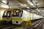 鶴見緑地北車庫で並んだ70系と80系。今里筋線の