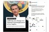 ニューサム州知事のインスタグラムより※一部加工しています