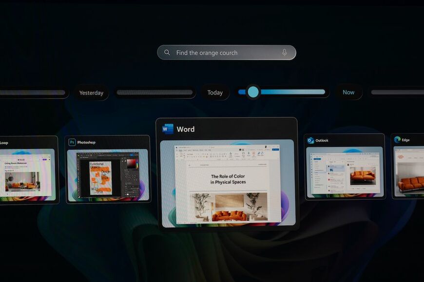 AIを使ってPC上で見た情報を探す「Recall（回顧）」（筆者撮影）