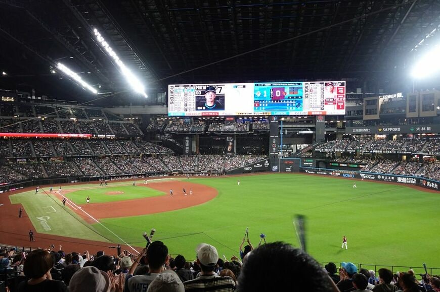 エスコンフィールド北海道は、プロ野球の試合が年間70試合ほど開催されている。写真は2024年撮影（筆者撮影） 