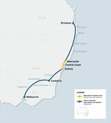オーストラリア高速鉄道の計画区間（画像：Australian Government High Speed Rail Authority）