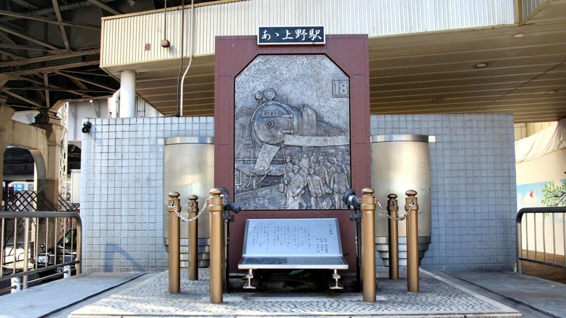 「あゝ上野駅」の歌碑