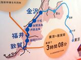 延伸開業した金沢―敦賀間の路線図（記者撮影）