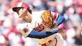 レッズ戦に登板し、2回途中に降板したエンゼルス大谷（2023年8月23日撮影）（写真：日刊スポーツ）