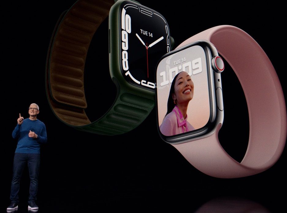 Apple Watch Series 7の発売日は明らかにされず、10月以降となりそうだ（写真：アップル基調講演ビデオより）