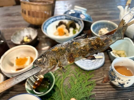 ヤマメの山椒味噌焼き