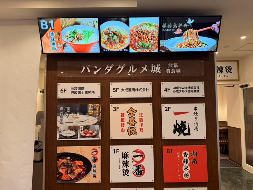 江西料理店「金喜悦」が入っているパンダグルメ城。ガチ中華が集結している（写真：筆者友人撮影）