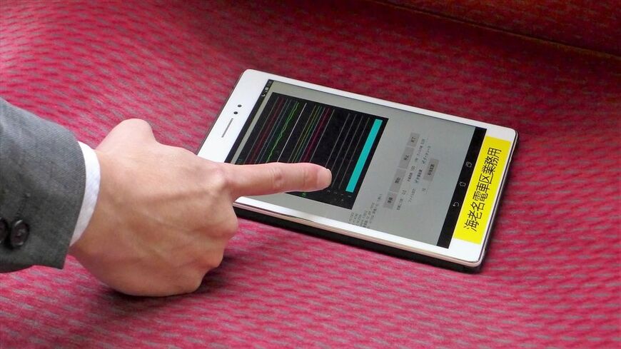 競技会の審査には衝動を計測できる独自開発のタブレットアプリも使用した（記者撮影）