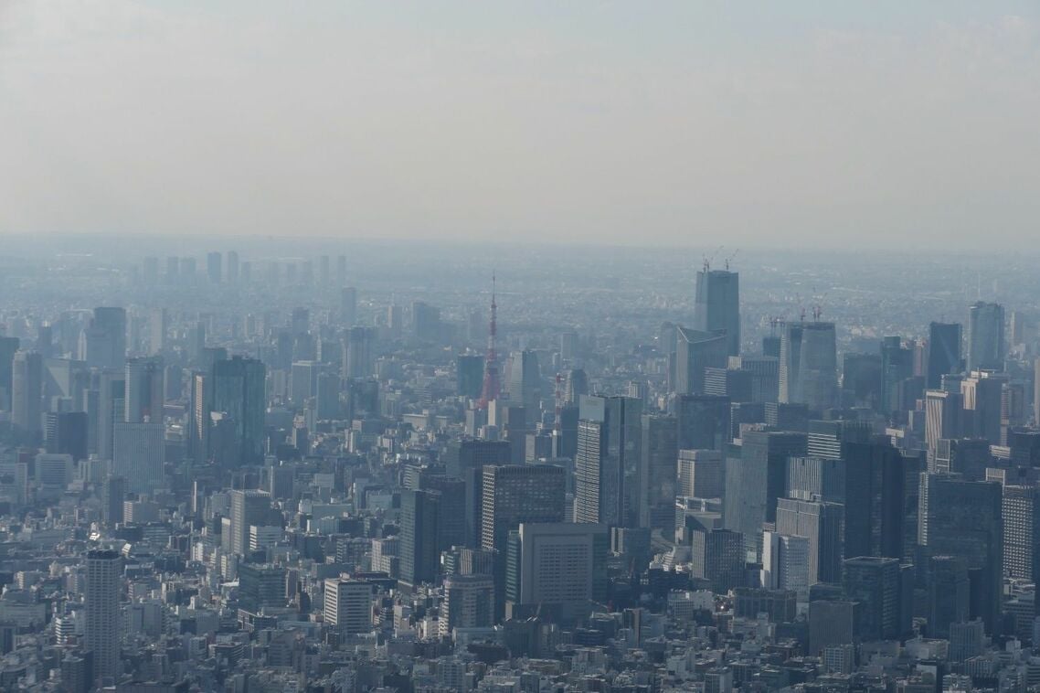 スカイツリーから見た東京タワー