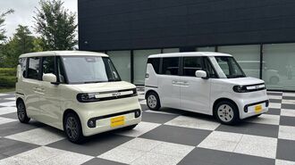 BYD「ラッコ」、スズキ「e SKY」と軽EVの登場が続いた（筆者撮影）