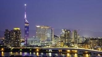 福岡タワーと周辺の夜景