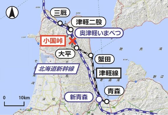 津軽線と周辺の略図