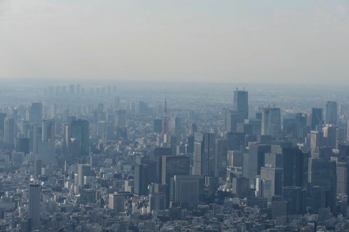 スカイツリーから見た東京タワー
