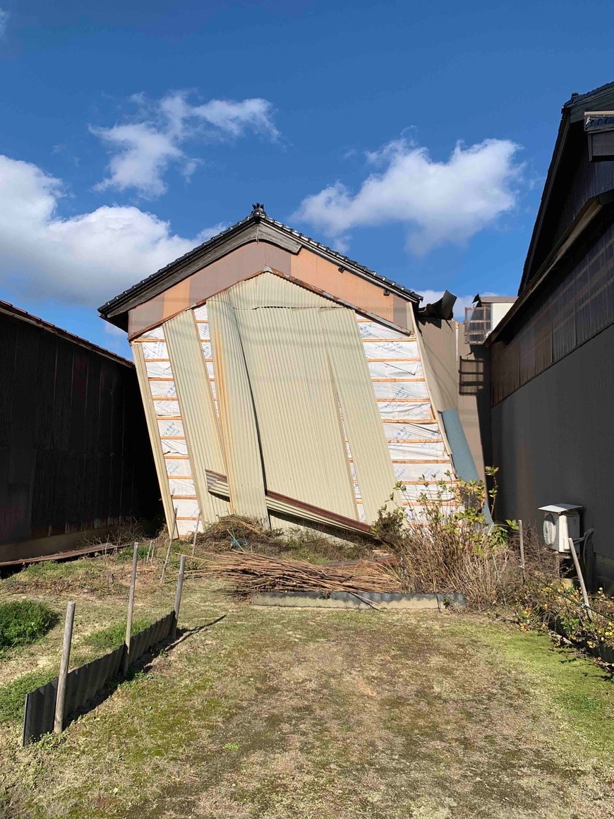 地震後の七尾市内