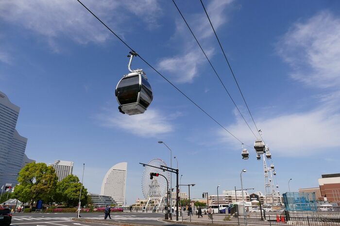 桜木町側から見たロープウェー