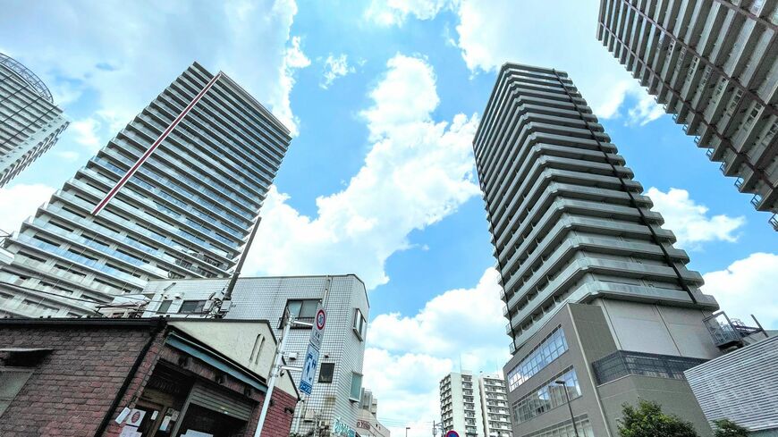曳舟駅界隈のタワマン群（筆者撮影）