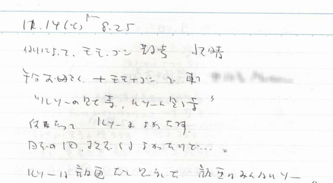 2006年11月の日記。全編この調子で書かれている（筆者撮影）