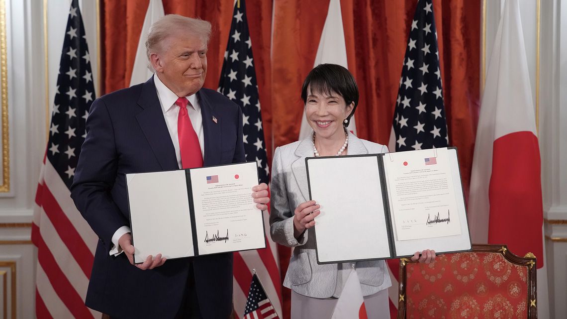 トランプ米大統領と高市首相の初会談前日に日経平均は5万円台に突入した（写真：Getty Images）