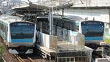 王子駅に停車する京浜東北線の電車（筆者撮影）