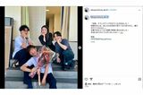 主演ドラマのクランクアップを伝える木村拓哉（本人インスタグラムより）