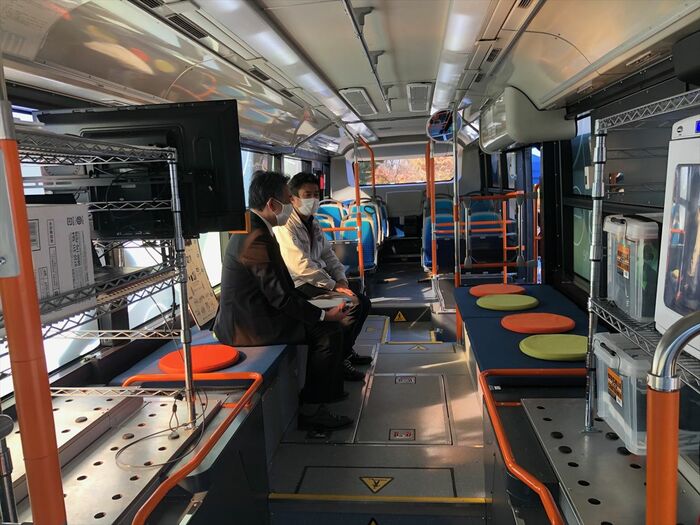 燃料電池バスの車内の様子