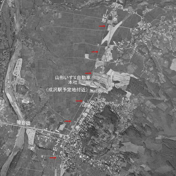 蔵王高速電鉄 成沢駅付近 地形図