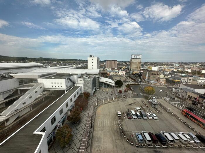 上から見た八戸駅前一帯