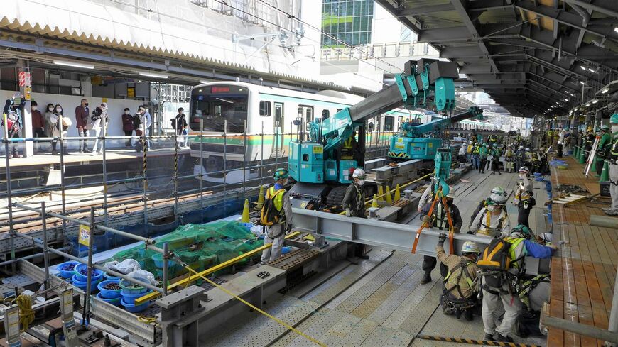 2021年10月・山手線渋谷駅ホーム工事