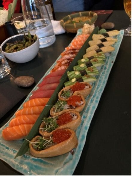 デンマークのコペンハーゲンで食べた寿司（写真：筆者提供）
