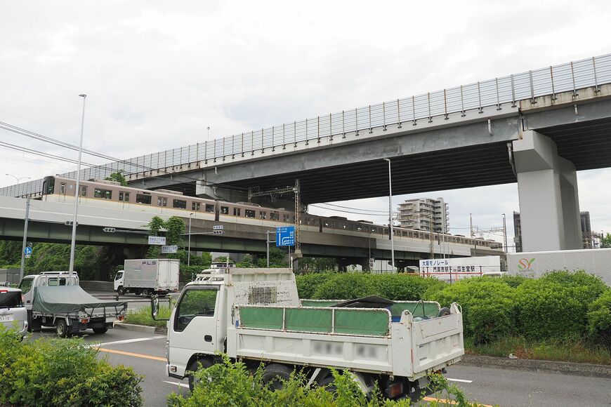 瓜生堂駅（仮称）付近の現況。近鉄の新駅も設置される（撮影：伊原薫）