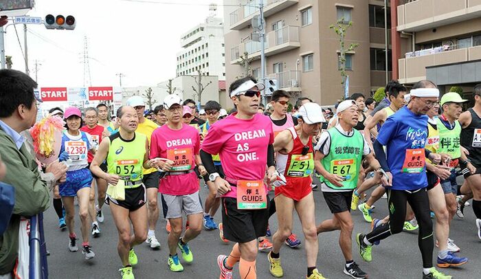 「かすみがうらマラソン兼国際盲人マラソン」伴走