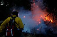 カリフォルニア州の山火事､40人以上が死亡 風弱まり消火活動進む
