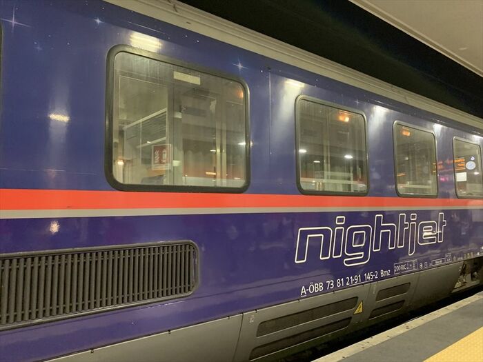 フィレンツェから乗車した夜行列車「ナイトジェット」