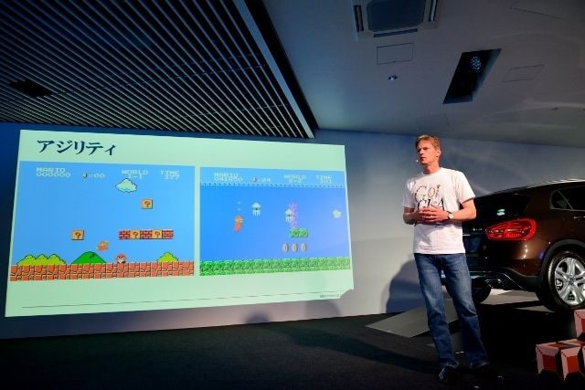「マリオ」を使ってプレゼンするマーク・ボデルケ副社長