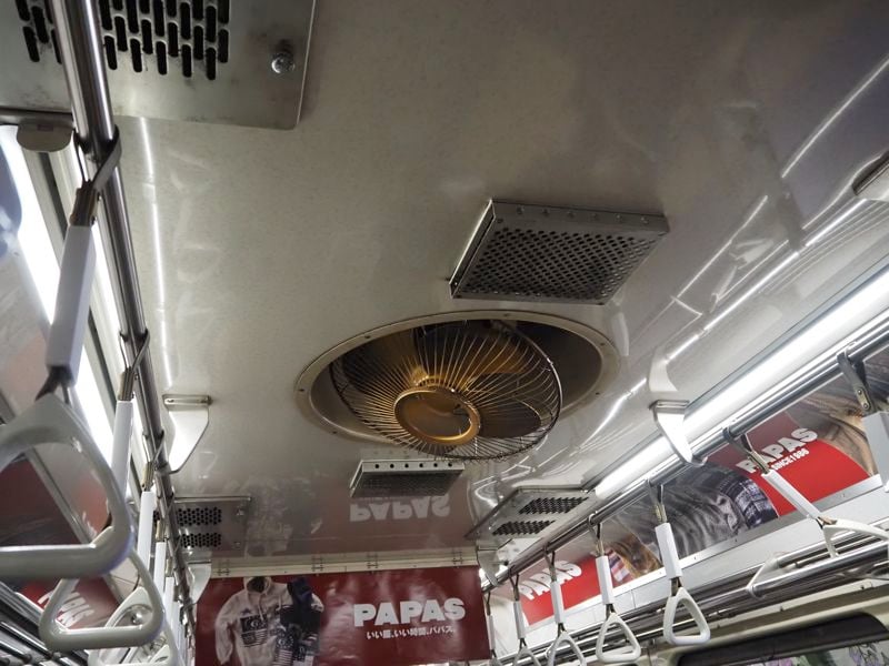 1101編成の扇風機（筆者撮影）