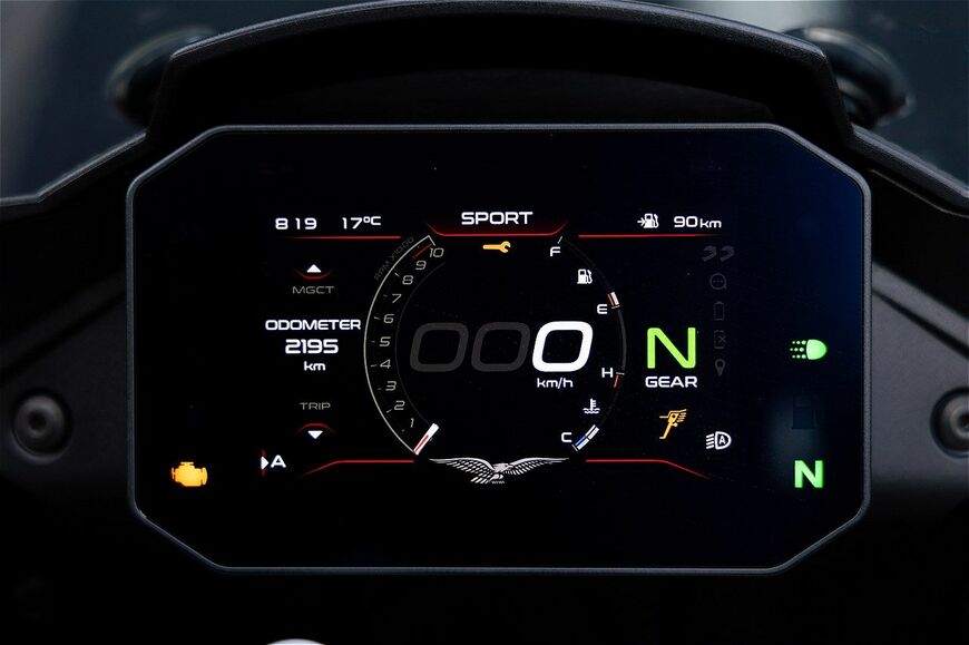 モト・グッツィ「V100マンデッロ」のディテール（写真：三木宏章）