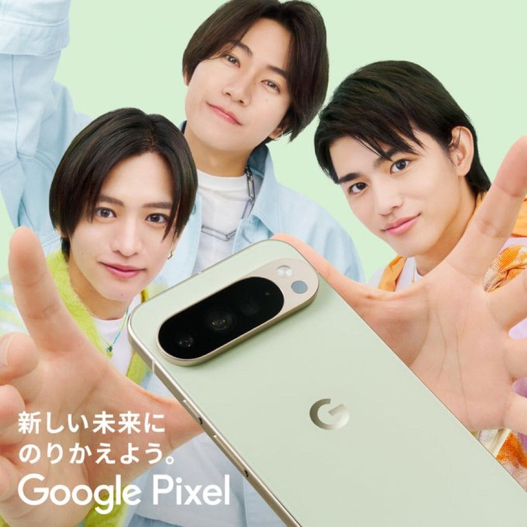 橋本、猪俣、篠塚の3人で「Google Pixel」のキャンペーンに起用されている。（Google公式Xより）