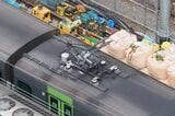 山手線E235系電車のパンタグラフ（記者撮影）