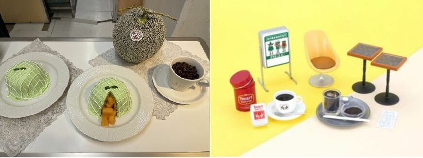 （左）東武百貨店 池袋本店の催事の飲食エリアに出店した銀座で60年以上続く喫茶店「ブリッヂ」。名物の、メロンパンケーキが店以外で食べられる機会は貴重だ（写真提供：難波里奈）
