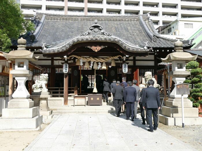 工事関係者が出席した安全祈願