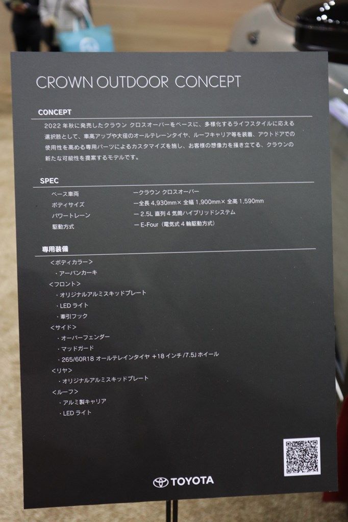 トヨタが展示していたクラウン アウトドアコンセプト（筆者撮影）