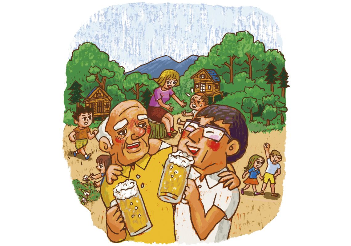 世代を超えた交流のイメージイラスト