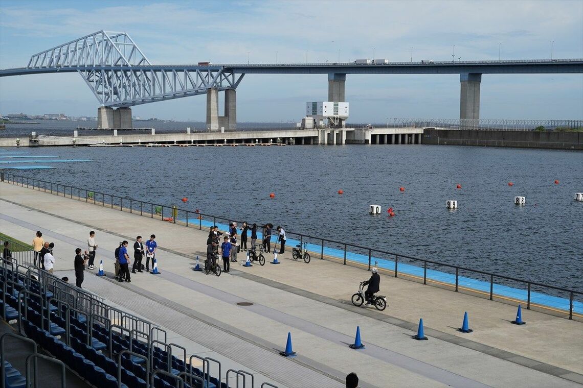 試乗会は海の森水上競技場で行われた（筆者撮影）