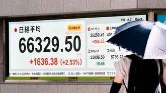 日経平均株価を表示した電光ボード